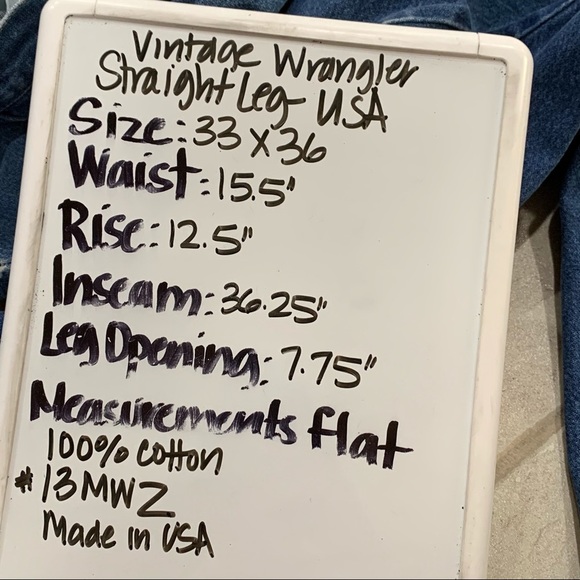 Vintage Wrangler Cowboy Cut Rigid Long Jeans Made in USA / 33 X 36 - Picture 12 of 12